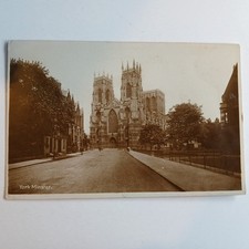 YORK Minster from Duncombe Place  - Real Photo Postcard