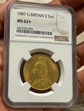1887 FULL GOLD 2 SOVEREIGN MINT STATE 62*