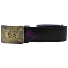 Kilt Belt Black Plain Leather