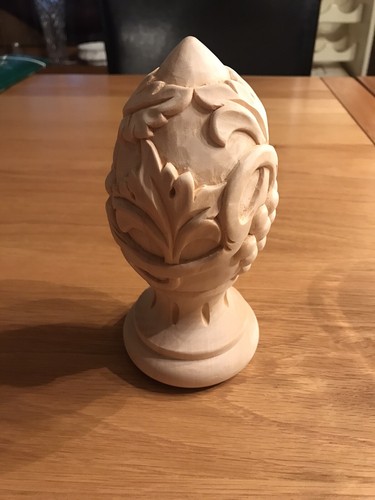 One pair wooden carved ornate - one,