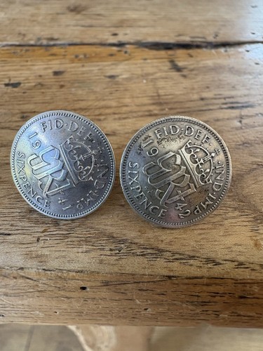 Silver sixpence king george - sixpence,