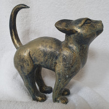 Bronze Effect Cat Ornament (resin)  18cm H x 17.5 cm W X 6 cm Depth