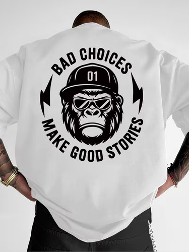 Men funny monkey shirt - men's, bad