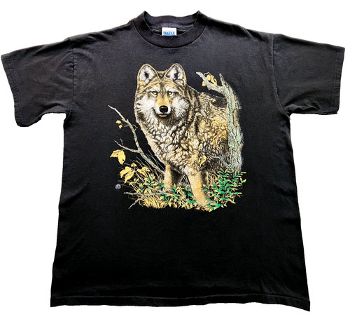 Vtg 1997 black wolf - black, l