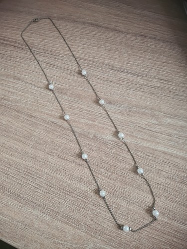 Silver tone chain - chain, faux