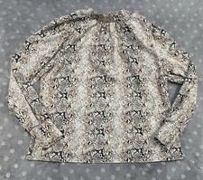 Dorethy Perkins Snake Skin Gold Brown Shirt High Neck Size 10