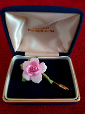 Coalport Rose Stick Pin Brooch