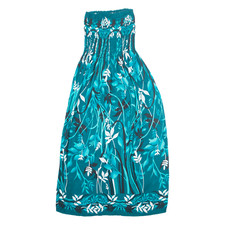 TIKI PACIFIC Womens A-Line Dress Blue Floral Sleeveless Long S