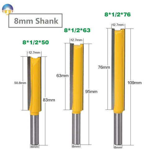 8mm shank straight - straight, bit