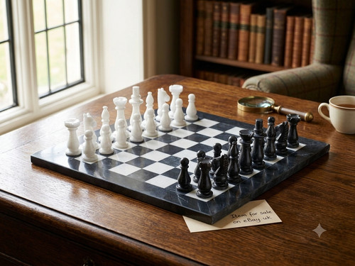 Handmade black white - &, marble