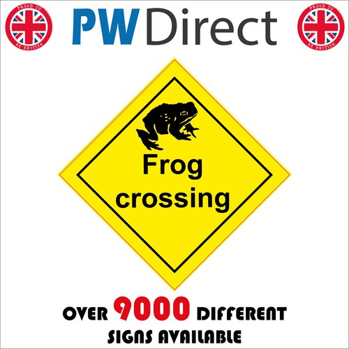 Sign frog xing crossing road - frog,