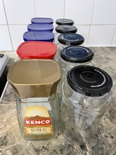 Mixed Kenco Coffee Glass Jars A set of 10. 200 grams.