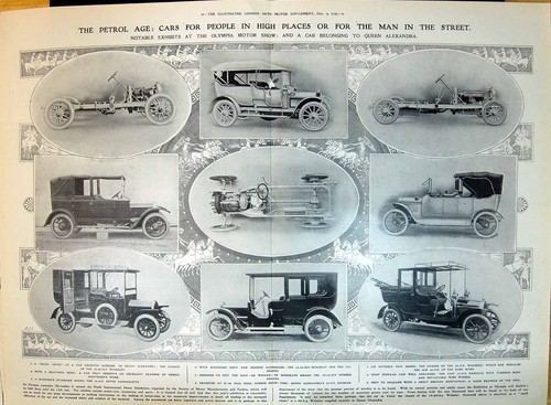 Old 1910 olympia motor car - old,