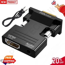 VGA INPUT to HDMI OUTPUT Video Audio Converter Cable Adapter 1080 For TV PC DVD
