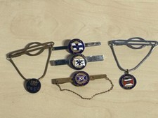 5 x Vintage Enamel Tie Clips