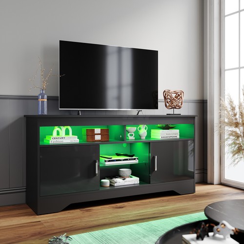 Black stand cabinet unit - black, tv