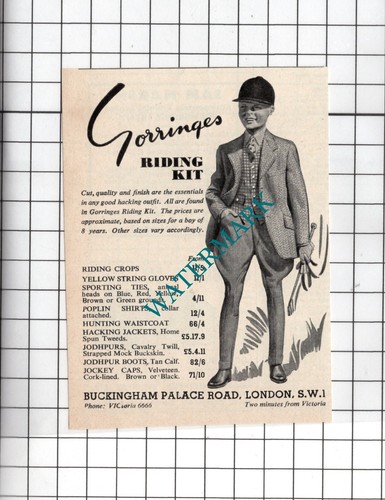 Gorringes riding kit - riding, advert