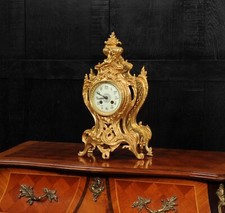 Antique French Gilt Bronze Rococo Clock by Samuel Marti