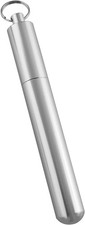 Portable Silver Toothpick Holder Dispenser with Keyring