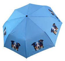 Border Collie Umbrella Dogs Ladies Blue Crufts Automatic Puppies Black White Y2K