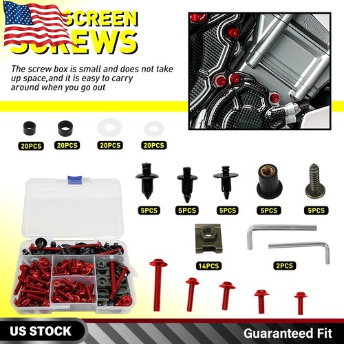 190pcs red fairing bolts - 190pcs, &
