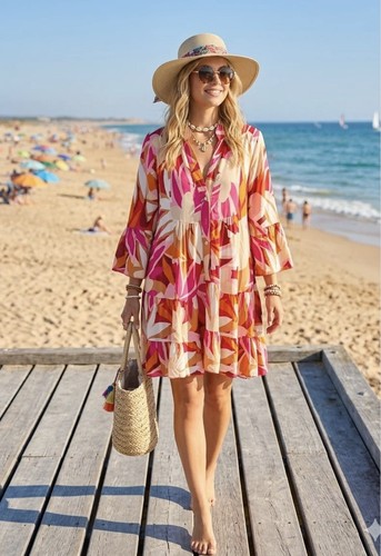 Patterned smock dress - smock,