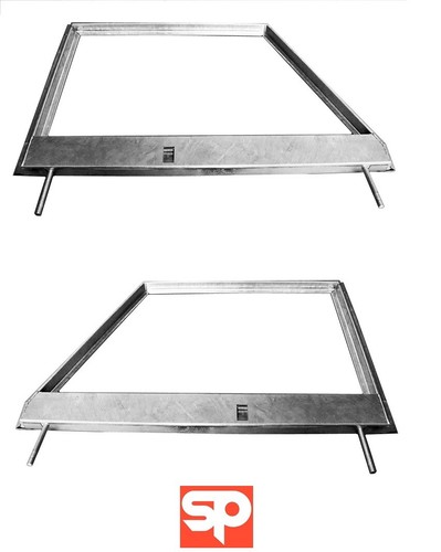 Pair galvanised door - door, tops