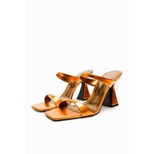 ZARA Heeled Metallic Sandals