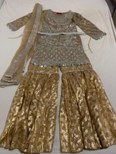 Silver Light Gold Kurti Kameez