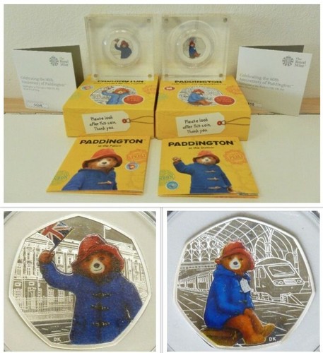 Paddington bear pair 2xsilver - pair,
