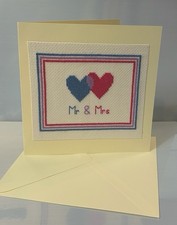 Mr & Mrs Hearts card, Handmade