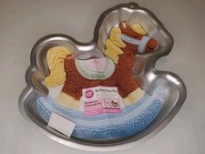 Wilton ROCKING HORSE Pony Lamb Cake Pan Happy Birthday Baby Shower #2105-2009