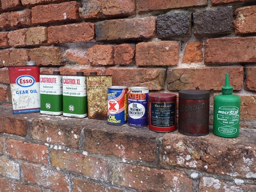 Castrol oil cans - oil, tins