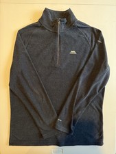 Trespass Men’s Long Sleeve Air Trap 1/4 Zip Fleece Top Size L Black Grey Outdoor