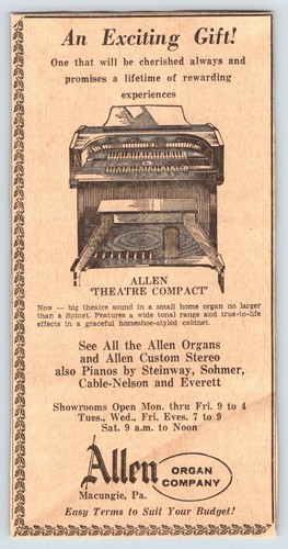 1963 allen organ - allen, company