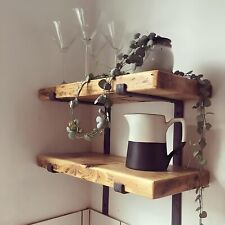 Rustic Wooden Shelf Urban Reclamation Handmade Solid Wood Waxed Finish