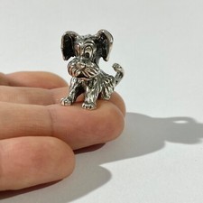 vintage solid silver puppy dog