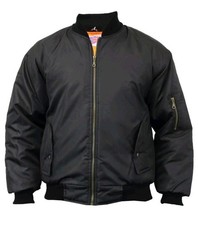 NEW MENS BOMBER JACKET MA1 ARMY PILOT BIKER MILTARY SECURITY PADDED BLACK COLOUR