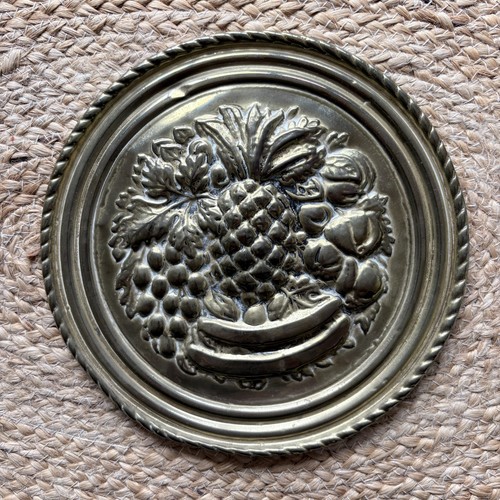 Vintage embossed brass wall - vintage,