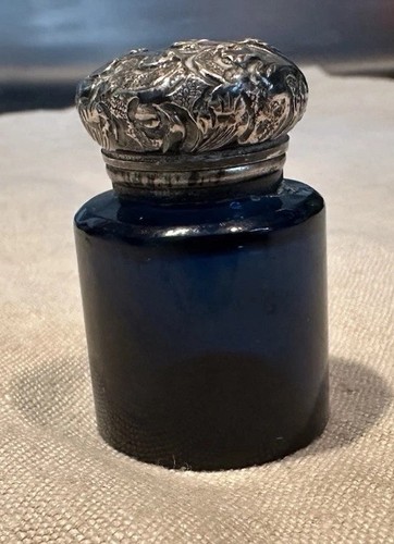Antique silver topped cobalt - silver,