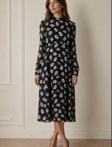 Zara midi black long sleeve - zara,