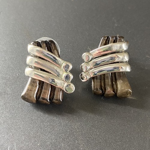 Black gold obsidian - gold, earrings