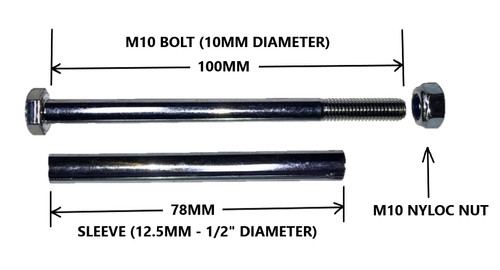 100mm axle spindle nut bolt - axle, nut,