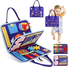 Busy Board for Toddlers, Montessori Sensory Toys Activity Board for Fine Motor S