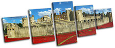 Tower of London Poppies City MULTI CANVAS WALL ART Picture Print VA