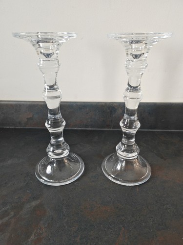 Pair large clear - large, glass