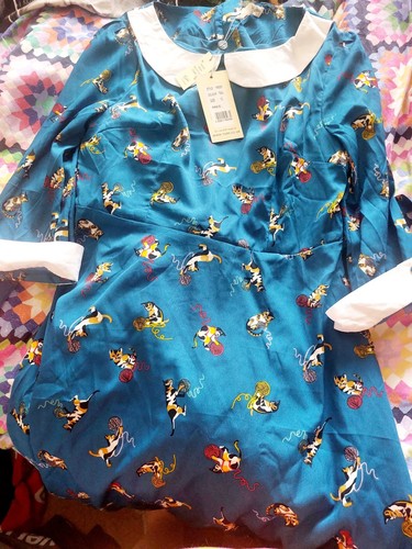 Yumi blue cat print - blue, &