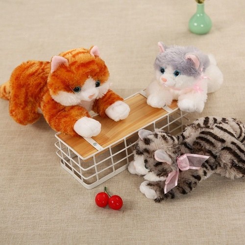 Soft fluffy meowing cat plush - meowing,