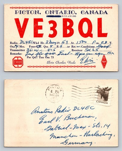 Ham radio qsl qso - radio, postcard