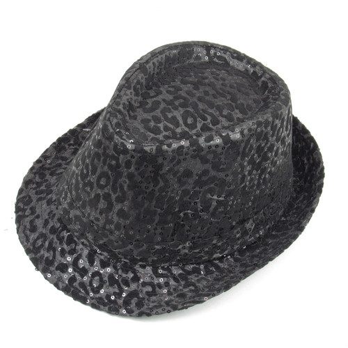 Women leopard print fedora - print,